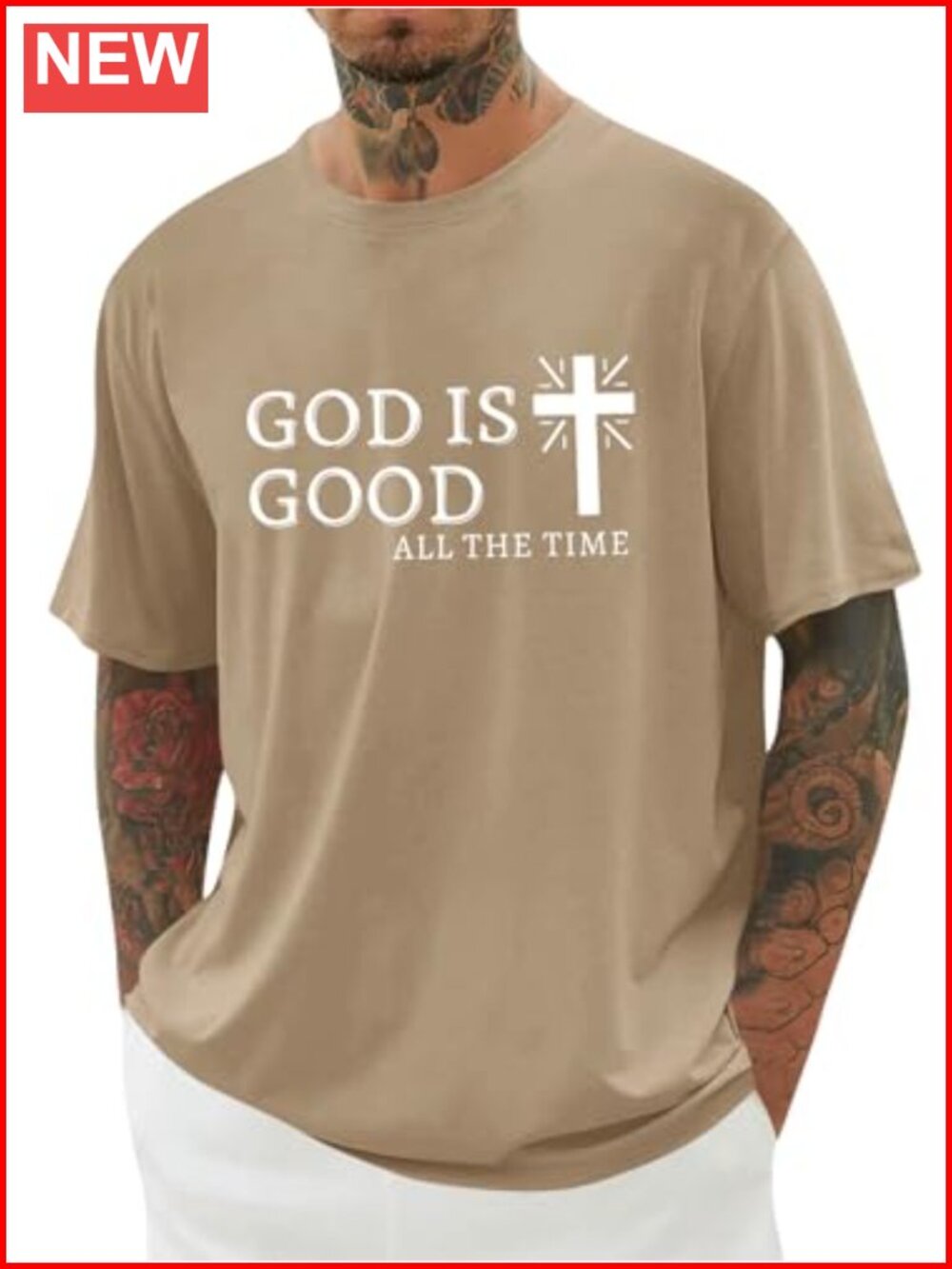 Mens Christian Graphic T-Shirt Short Sleeve Crewneck Loose Fit Cotton Blend Tee